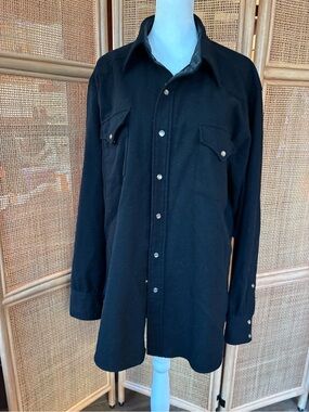 Pendleton 100% Wool Black Button-Up Shirt